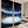 2Pcs Hockey Curtains A Sports Arena Full Of People Fans Audience Tournament Championship Match Living Room Bedroom Window Drapes