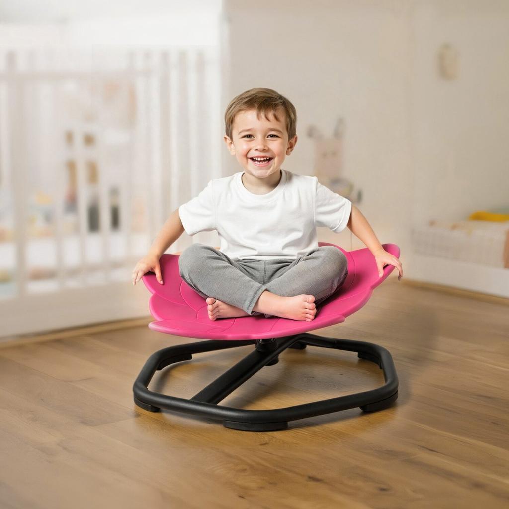 Kinder-Drehstuhl, Belastbarkeit 100 kg, Sensorischer Drehstuhl in Elefantenform, Sensorischer Spielsitz für autistische Kinder mit rutschfester Metallbasis, Kleinkind Sit &