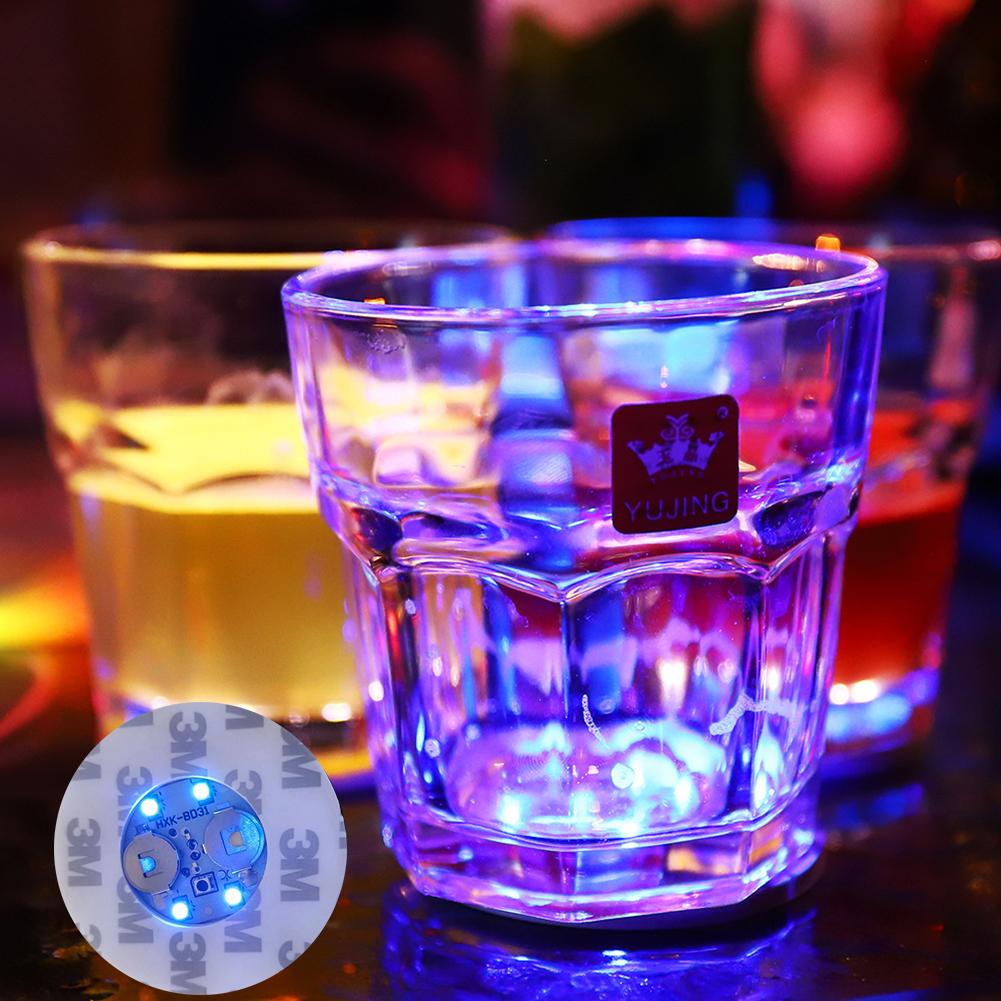 5pcs Mini Glow Coaster LED Bottle Light Stickers Christmas Xmas Nightclub Bar Party Vase Decoration LED Glorifier Drink Cup Mat