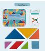 Colorful Tin Box Tangram: 4-Piece Early Education T-Puzzle Toy for Kids