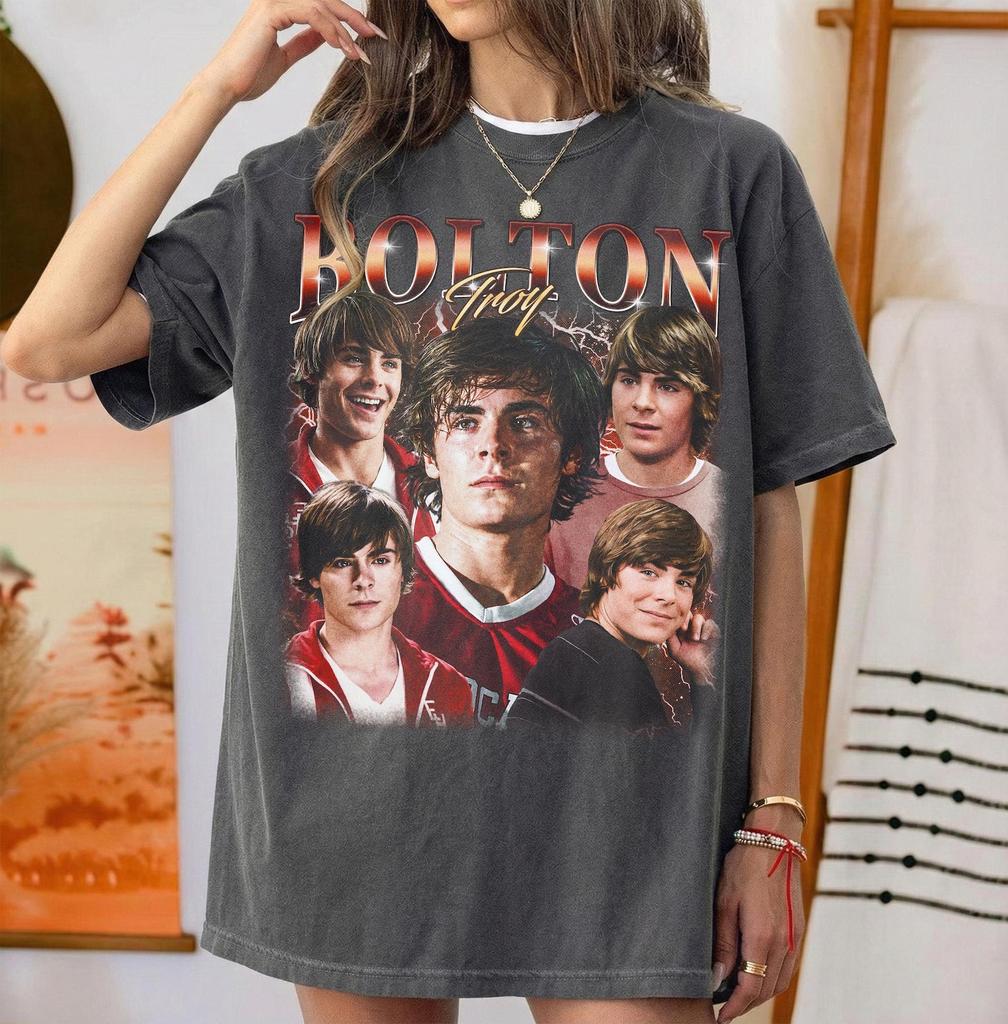 Vintage Troy Bolton Bootleg Graphic Tee, High School Musical Retro 90s Style Shirt, Zac Efron Graphic T-Shirt, Wildcats Fan Gift