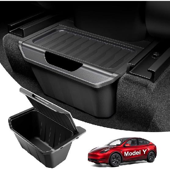 Wigoo 2025 Upgrade Tesla Model 3 Highland Accessories Rear Center Console Organizer [Partitioned Storage & Stable Tallation] Backseat Storage Box For