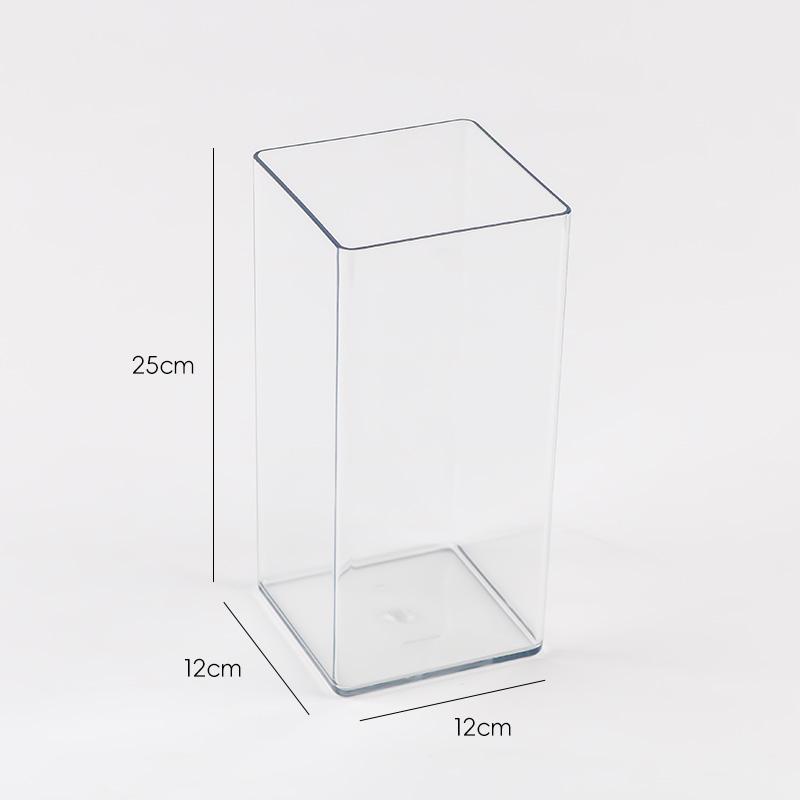 Square Acrylic Flower Box Clear Vase Flowers Green Plants Flower Arrangement Hydroponic Container Square Box Floral Material