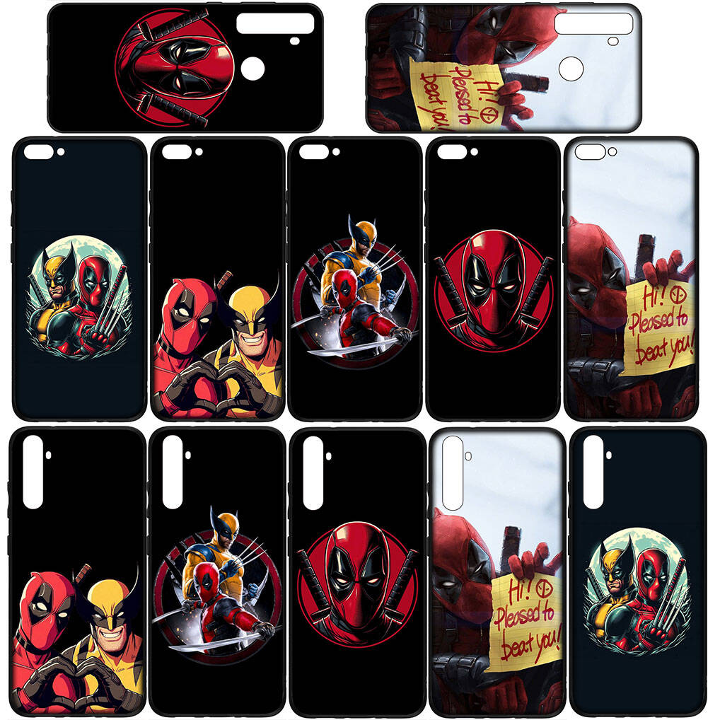 for Samsung Galaxy S25 S24 S23 iPhone 17 16 15 Xiaomi Redmi Note 14 13 12 11 Plus Pro Max A57 Phone Case Cartoon Deadpool Wolverine OPPO Huawei Cover