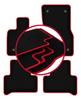 Alfombrillas de terciopelo con borde rojo para: Alfa Romeo Stelvio Q4 (4WD) SUV 4x4 (2017-)