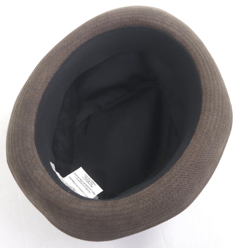 Świetny kapelusz HERMES H haftowane logo kapelusz sztruksowy brązowy bawełna męski 57 Używany