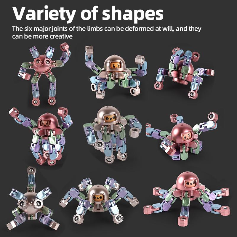 Spinner Fingertip Gyro Creative Decompression Finger Mechanical Gyro Folding Deformation Finger Gyro Toy