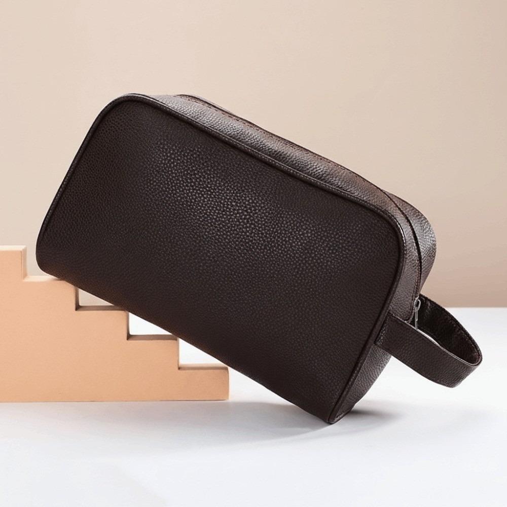 Zipper Closure Travel Toiletry Bag Large Capacity Makeup Bag Cosmetics Storage кофейный