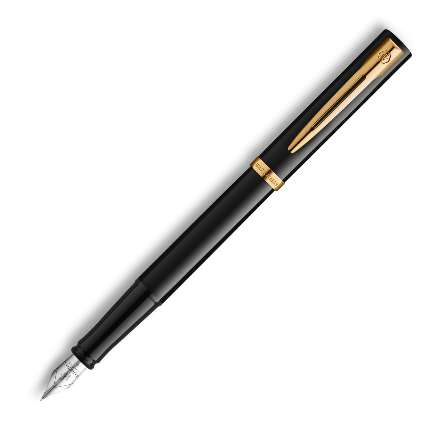 

WATERMAN Impression Black GT Перьевая Ручка Fine Подарок Роскошная 2225541 Ручка, Перо, В Коробке, Подарок, чёрный