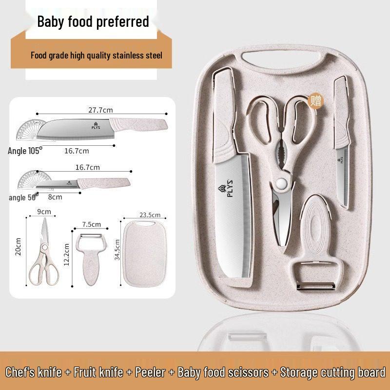 2-in-1 German Kitchen Knife & Cutting Board Set for Baby Food
