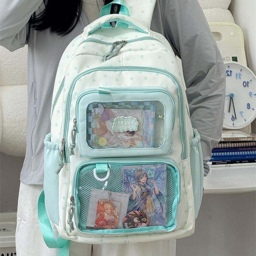 Japanese ins pain layer simple backpack large capacity multi-compartment junior high school student schoolbag women's leisure travel backpack