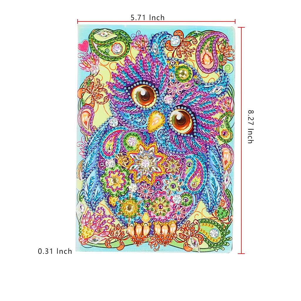 R-YOB01-04  Custom Handmade Leather Diary DIY Crystal Diamond Painting Notebook for Adults