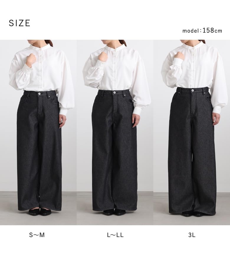 Oshare Walker Denim Baggy Denim Jeans for Baggy 14bm0kk n'OrLABEL Velvet-Lined Pants, Wide-Leg Women, Warm, Cold-Wearing, Slim-Fitting, Pants,