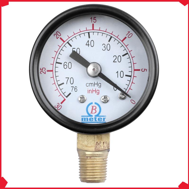 B17B 2X Male Threaded Pneumatic Air Vacuum Pressure Gauge 30/0Hg