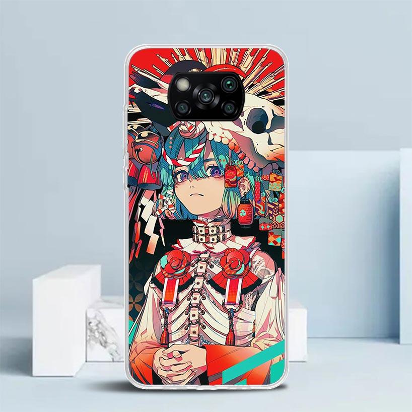 Japanese Style Anime Girl Phone Case For Xiaomi Poco F7 Ultra X5 X6 X7 Pro M7 Redmi 15C 15 13C 13 12C 12 10C 10 10A 9 9C 9A 9T C