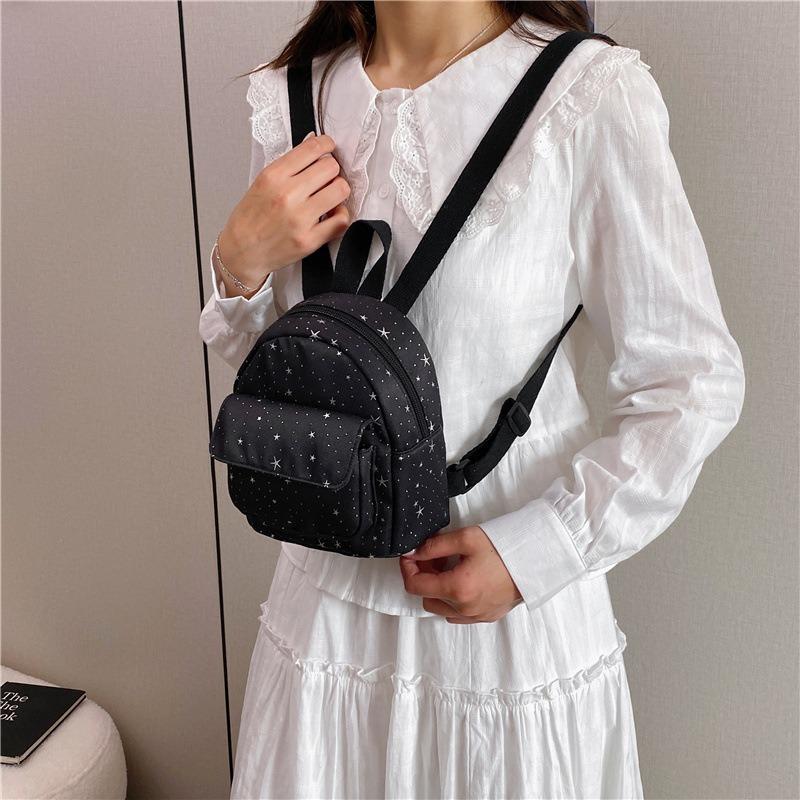 Korean Version of the Star Fashion Star Small Shoulder Foreign Style Versatile Travel Small Backpack Children Can Carry Leisure Small Backpack