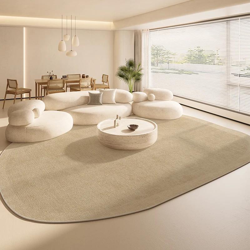 Irregular Shape Living Room Decoration Large Carpet Thickend Plush Rugs for Bedroom Fluffy Soft Lounge Floor Mat Cream Style Rug