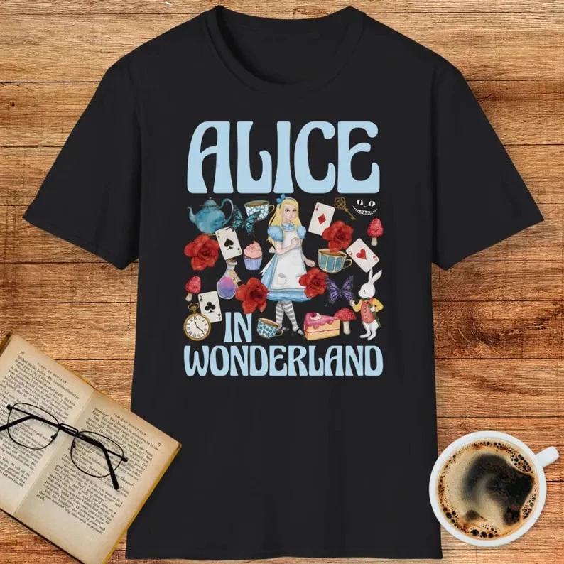 Cute Alice In Wonderland Book Lover Tee Tshirt Unisex S