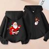 Christmas Gift Kids Printed Hooded Cardigan Fashion Boys and Girls' Shirt Spring and Autumn Casual Sports Shirt
