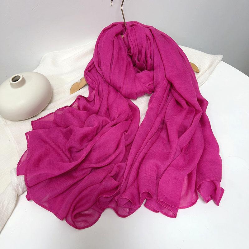 Cotton And Linen Solid Color Thickened Scarf Oversized Soft Women'S Shawl Warm Korean Version Of Fashion Silk Scarf