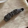 Retro Style Hairpin Stable Non-Slip Banana Clip with Pleated Fabric Wrap Leopard Plaid