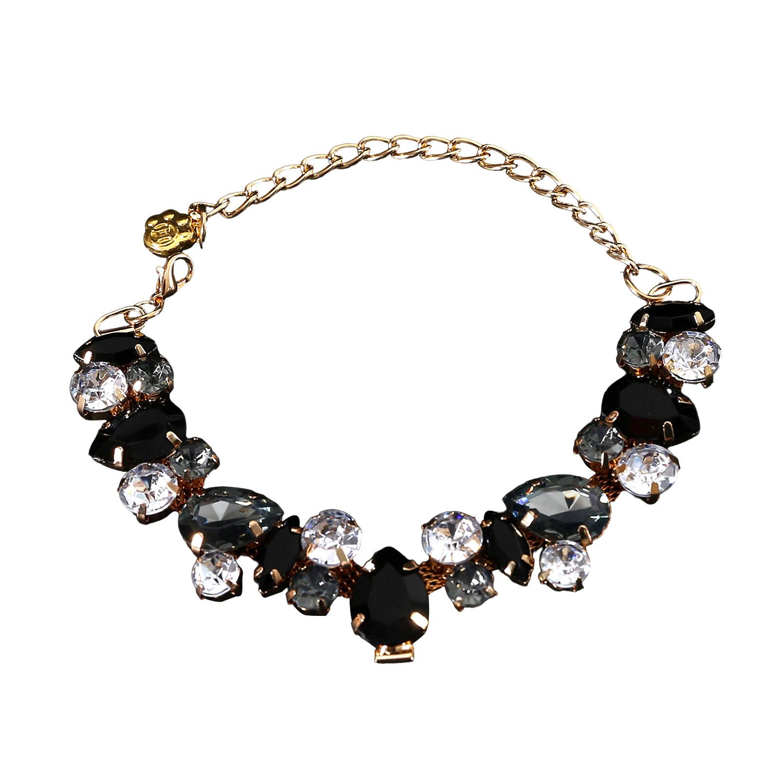 

Кошки Гламурные ожерелья Костюмный воротник Кристалл Принцесса воротник Свадебный фото реквизит Праздничный воротник Стразы для принцессы M чёрный