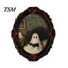 Retro Gothic Room Accessories Halloween Ghost Refrigerator Magnet, Fridge Magnets, Oval Picture Magnetic Magnets Frame Stickers for Kitchen