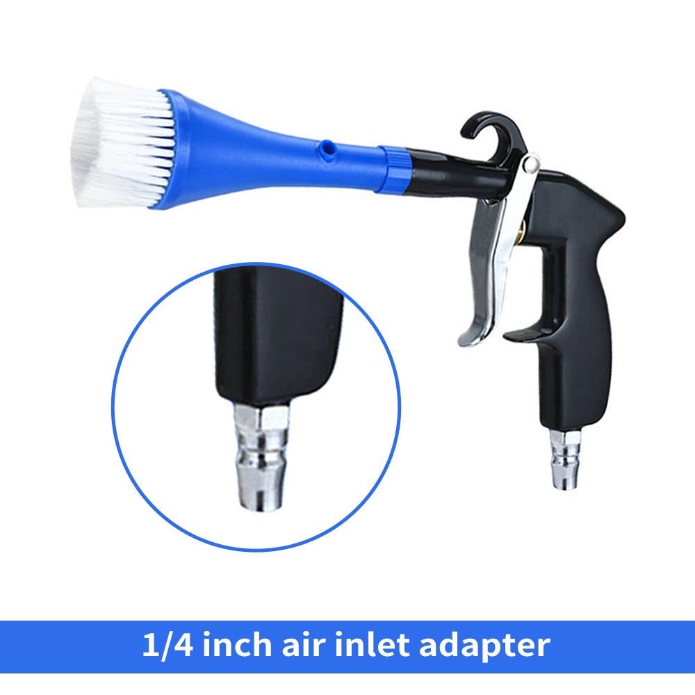 Car Cleaning Gun Tools Air Blow Gun Dry Brush Cleaning Gun with 2 Nozzles 1 4inch Air Inlet Adapter 360 Degree Rotate
