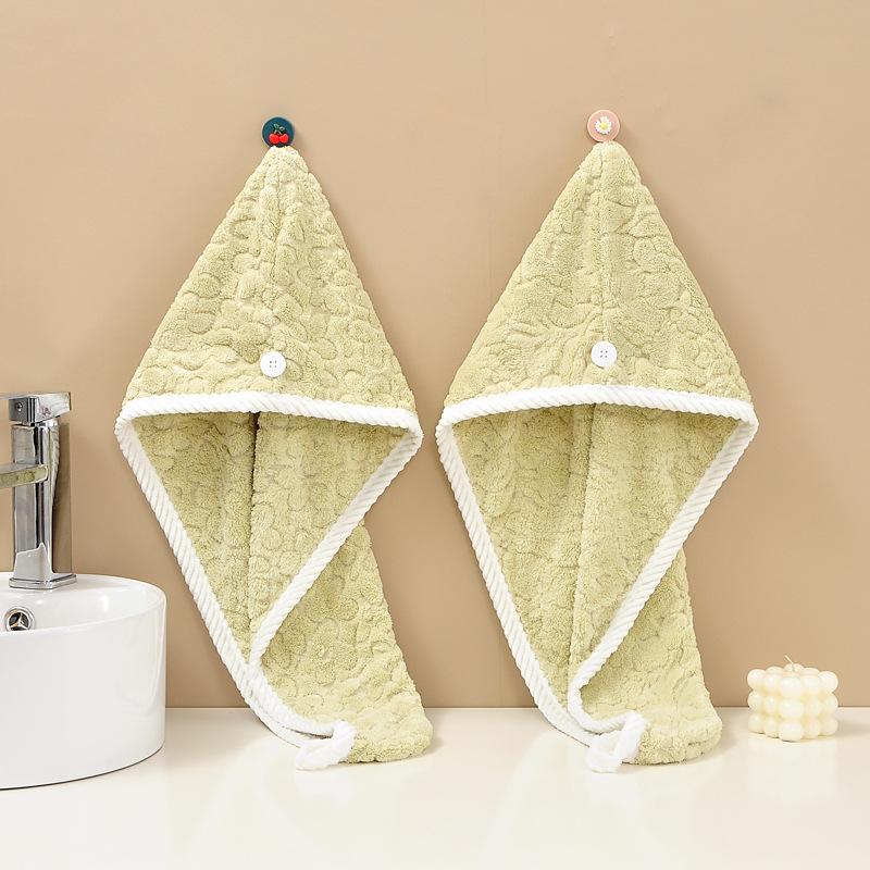 New Orchid Bag Headscarf Quick Drying Absorbent Dry Code Packet of the Released Version Headscarf Shower Cap Thickened Jacquard Coral Fleece Dry Hair