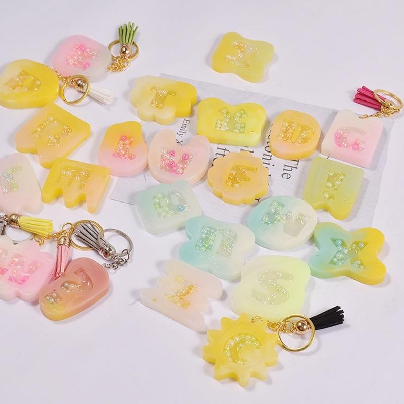 Letter Resin Shaker Mold DIY Quicksand Casting Epoxy Silicone Mold Resin Epoxy Jewelry Molds for Pendant Decors Crafts