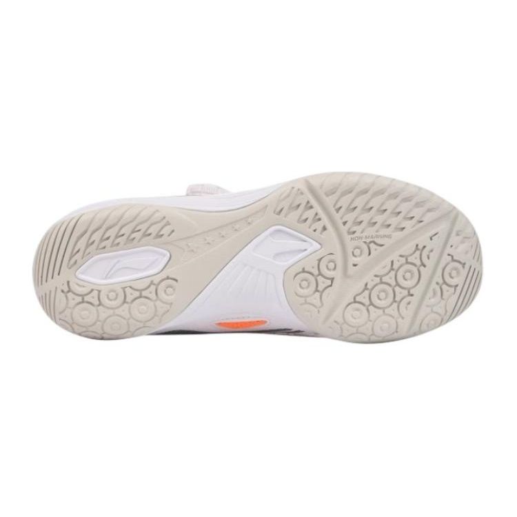 Li Ning Kids Table Tennis Non-Slip Shock Absorbing Wear-Resistant Breathable Support Low-Top Training Shoes Kids Training Shoes White Orange APTU017-1