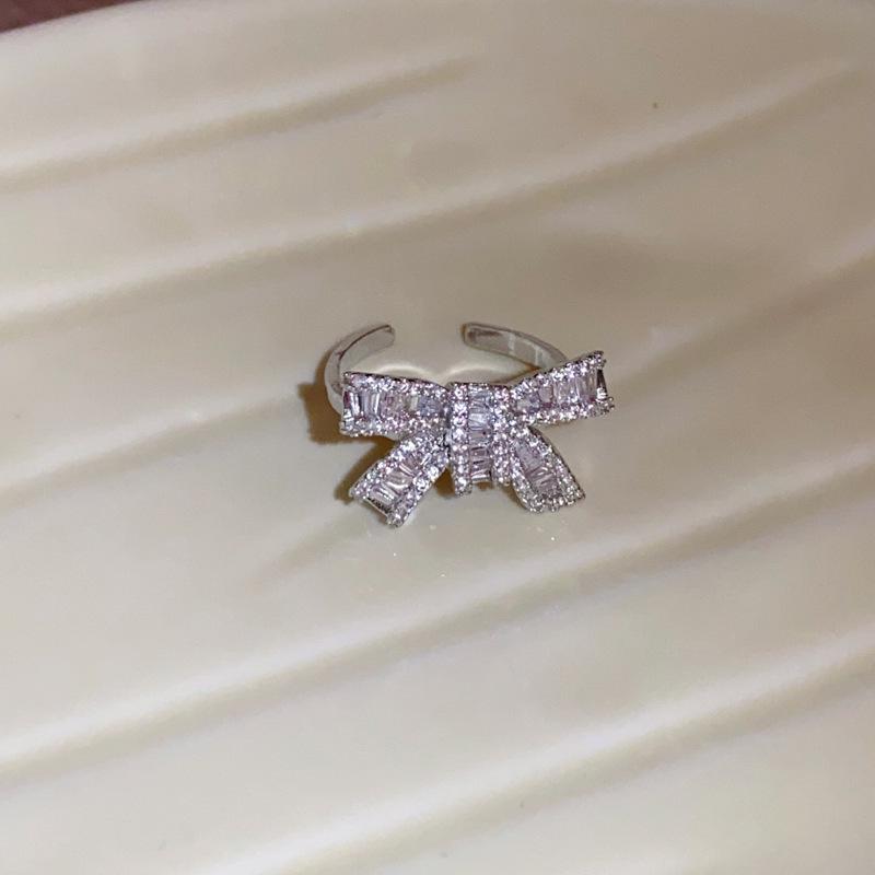 5A Grade Zircon Bauhinia Pattern Open Ring - Luxurious, Versatile, Exquisite Jewelry for Women