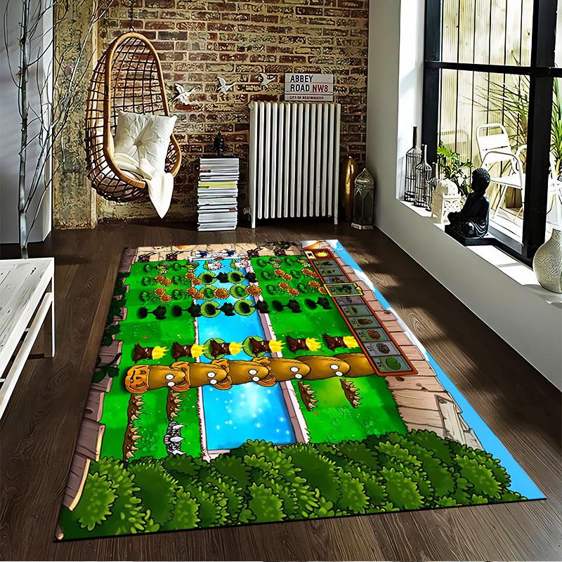 Plants Vs. Zombies Game Scene Suitable As a Non-slip Mat for the Living Room or Bedroom Sofa