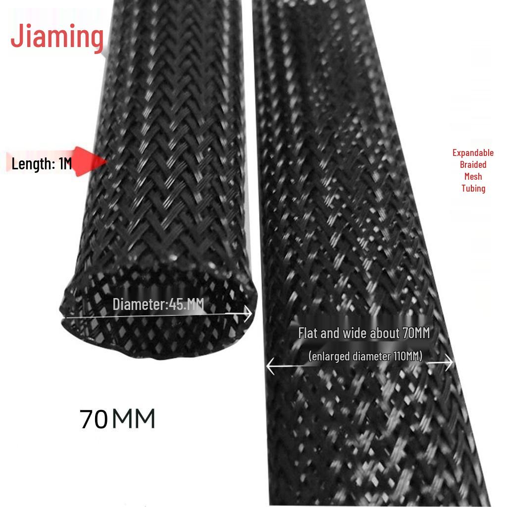 Tubulatură PET Negru Extensibilă Împletită: Protector Ham Cablaj Auto Piele de Șarpe