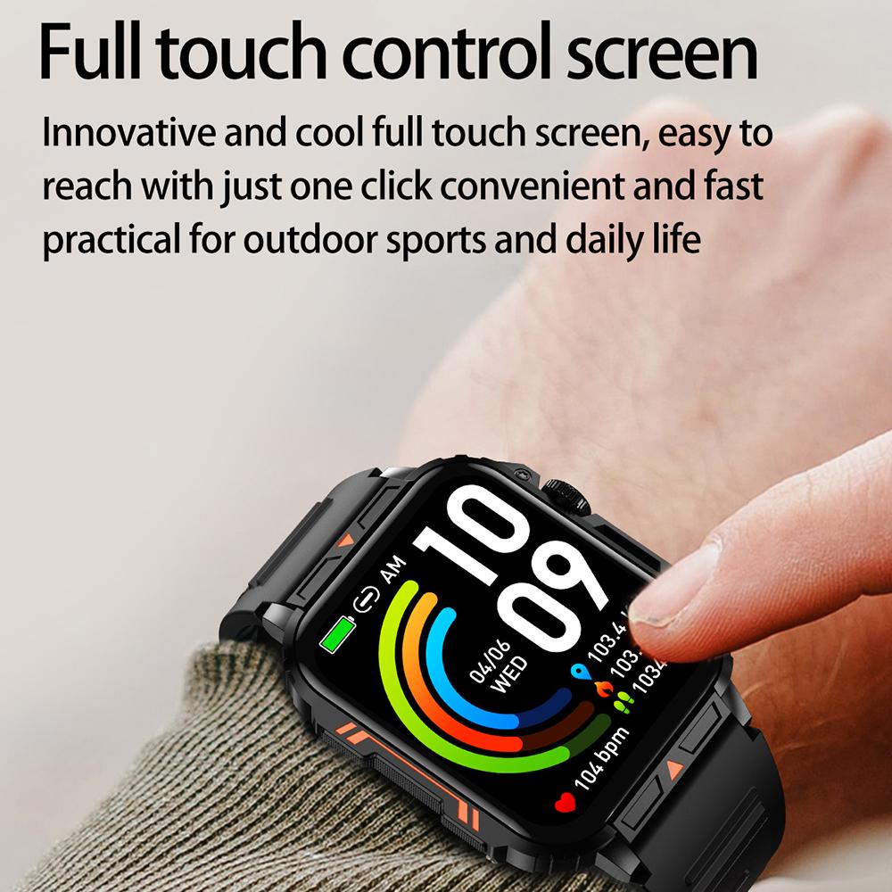 L81 1,95-Zoll Outdoor-Sport-Tracker Bluetooth-kompatibel Anruf Smartwatch Gesundheitsmonitor Armbanduhr