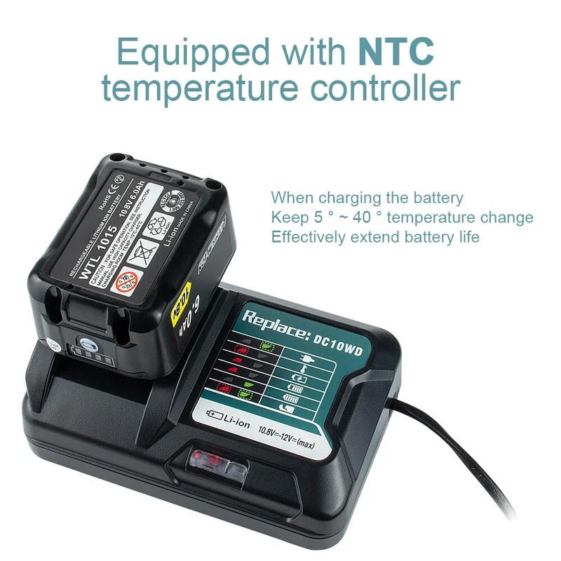 DC10WD Li-Ion Battery Fast Charge For Makita 10.8V 12V Tool BL1015 BL1016 BL1021B BL1041B FD05 40W 3A Lithium LED Light Charger
