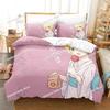 Comforter Fashion Anime Monogatari Series Bedding Set Printed Bed Set With Bed Single Double Queen Super King Size