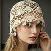 Solid Color Shell Tassels Hat Thin Bohemian Style Beanies Fashion Woven Pullover Cap  Pullover Hat