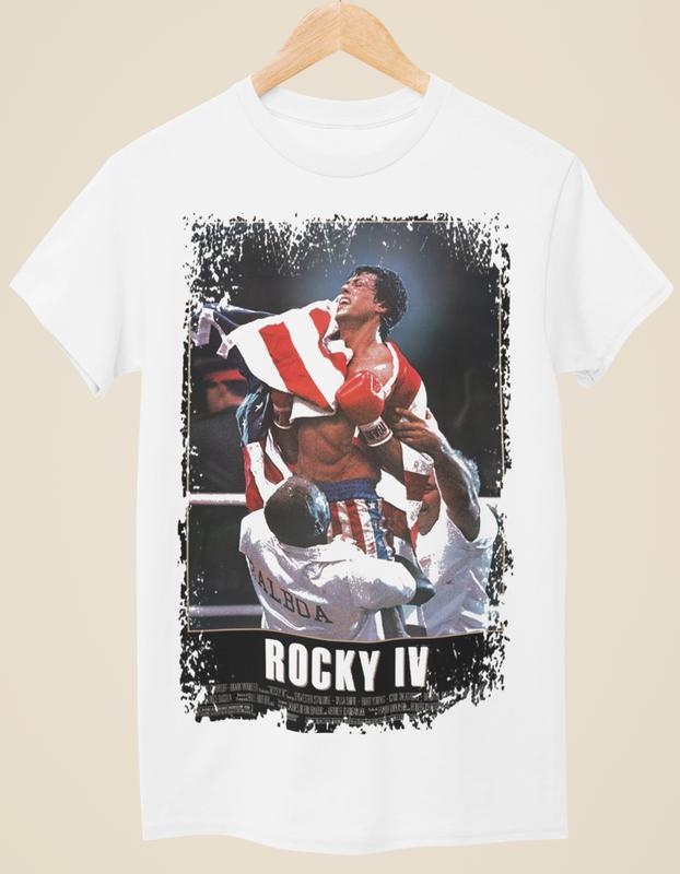 Rocky IV - Movie Poster Inspired Unisex White T-Shirt S