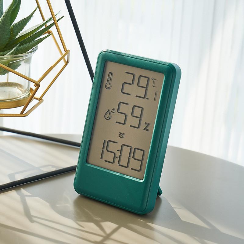 Minimalist Temperature Humidity Alarm Clock With Large Lcd Display For Bedroom Decor