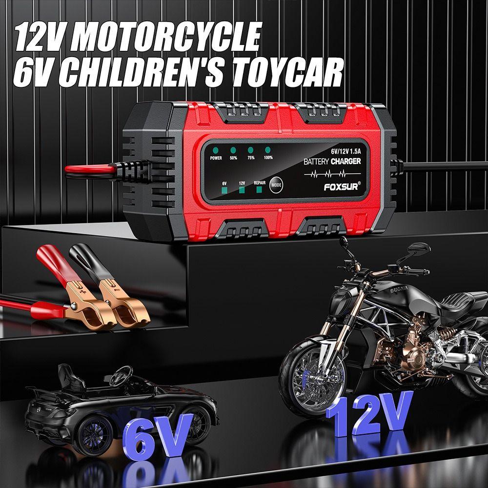6V 12V 1,5A Elektrische Motorradladegeräte Intelligente Batterieladegeräte Für Auto Motorrad LKW Boot