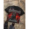 Godspeed O Mundo é Meu Liberdade Apocalíptica Camiseta Gráfica Oversized Desgastada Manga Curta Masculina