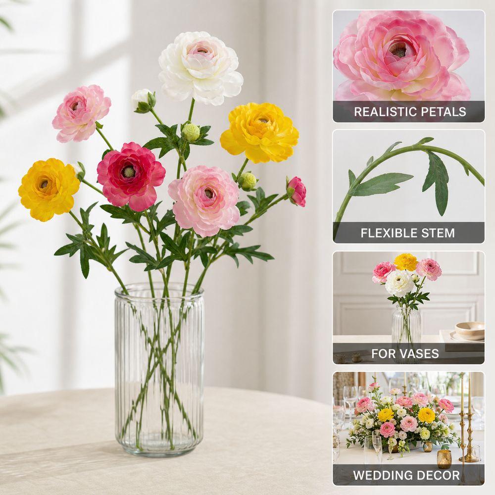 Peony Artificial Flower Stem Decorative Faux Flower Simulation Flowers Home Decor