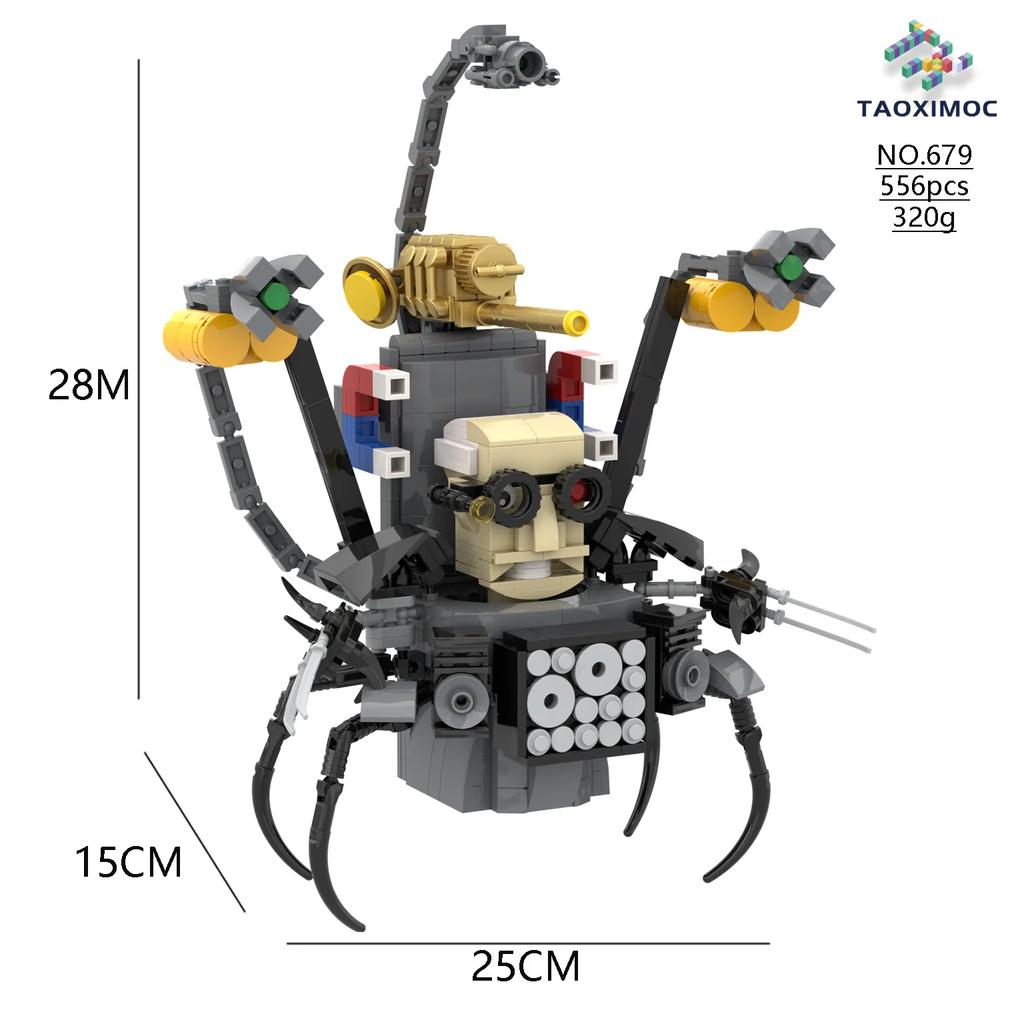 Skibidi Toilet MOC Abstract Building Block Set Monitor TV Upgrade Titan Soundman Scale Model Compatible With Block Bricks Toys Playsets