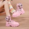 2025 New In Women's Boots Mujer Boots Women Platform High Top Fashion Boots Side Zipper Lace-up Versatile Warm Women