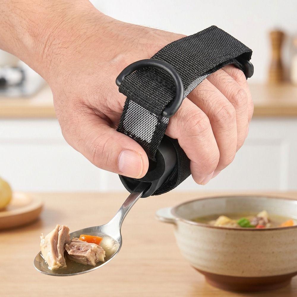Adjustable Aid Utensil Cuff Anti Shake Eating Assistance Cuff Spoons Forks Fixing Band Daily
