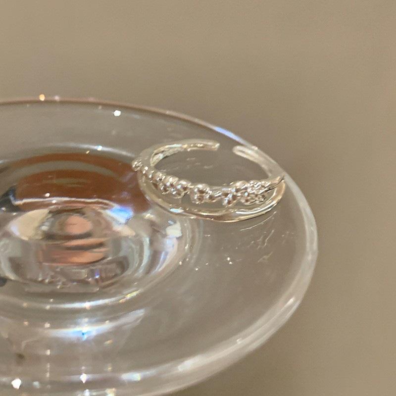 Stylish Women s Adjustable Double Layer Oval Moonstone Ring Adjustable Open