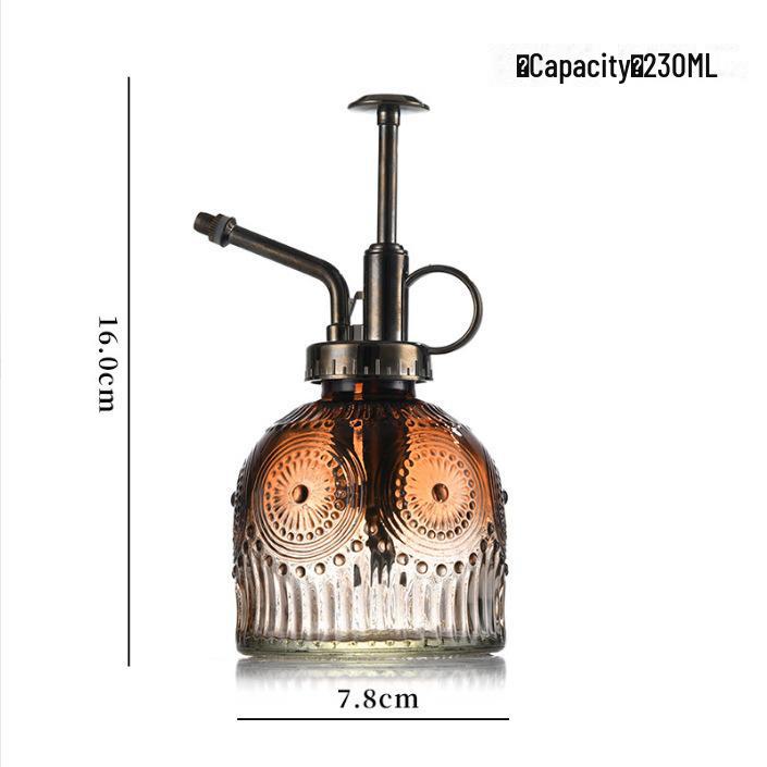 Retro Sunflower Glass Watering Can & Sprayer for Garden