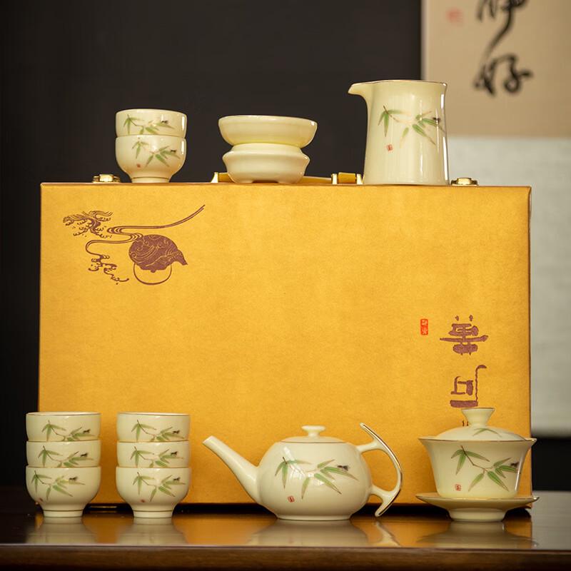 JANLA Mutton-Fat Jade White Porcelain Gongfu Tea Set