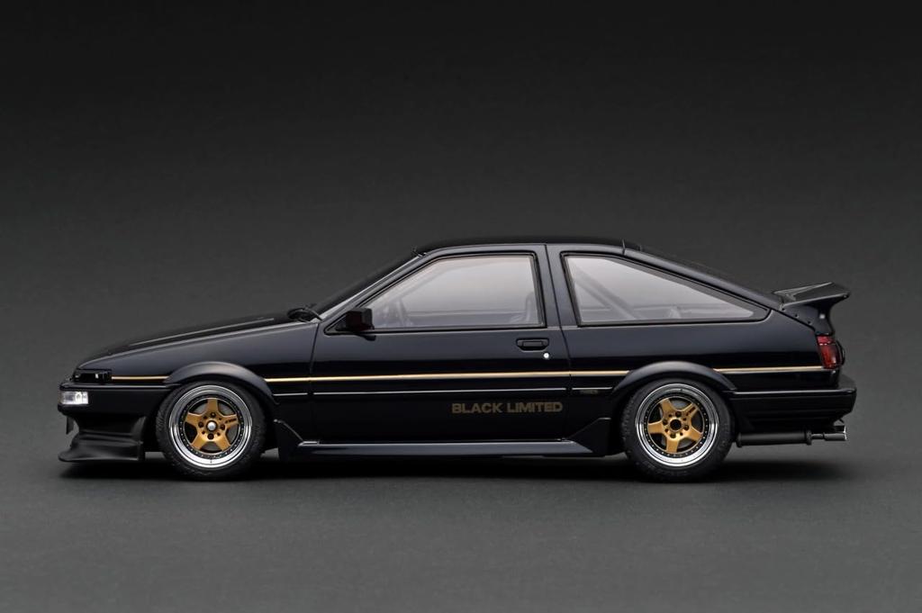 Ignition Model Scale Toyota Sprinter Trueno GT Apex Black Limited Edition Finished Product 1/18 (AE86) 3-Door (IG3490)